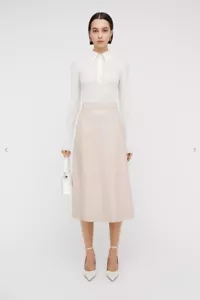 SCANLAN THEODORE Leather Long Skirt Shell 6 NWT - Picture 1 of 5