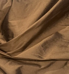 BROWN BLACK Iridescent 100% Silk Dupioni Fabric 54” Width Sold By The Yard - Picture 1 of 3