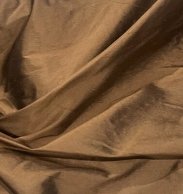 BROWN BLACK Iridescent 100% Silk Dupioni Fabric 54” Width Sold By The Yard - Image 1 of 3
