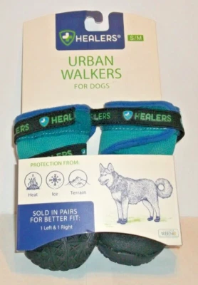 1 Pair (Lt & Rt) Healers Urban Walker Dog Boots Teal Blue~Size S/M - Image 1 of 4