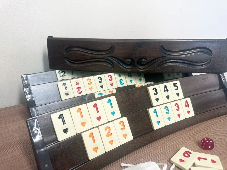 Turkish Okey Game Wooden Wood Ahsap Okey Takimi Oyunu Rummy Board Game Tile UK - Image 1 of 4