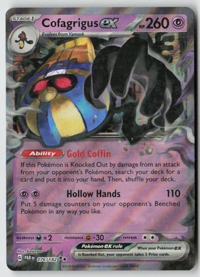Cofagrigus ex - 076/182 - SV04: Paradox Rift Holofoil- PTCG - Image 1 of 2