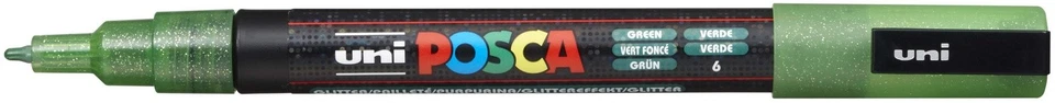 POSCA 3M Paint Marker Fine Bullet Tip Pen 0.9mm-1.3mm-Glitter Green - PC-3M-1979 - Image 1 of 1