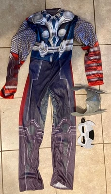 Superhero Thor muscle costume with one piece jumpsuit with 2 masks - Image 1 of 2