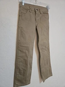 EUC Wrangler Boys Sz 10 Regular Khaki Adjustable Waist Straight Leg Jeans Pants - Picture 1 of 10