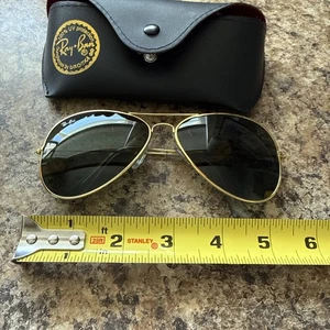 Ray-Ban Sunglasses RB3025 Aviator Classic Gold Frame Polarized Green Lens - Picture 1 of 6