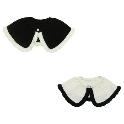 False Collar Casual Decorative Shirt Dress Collar Elegant Knitted Flouncing - Image 1 of 4