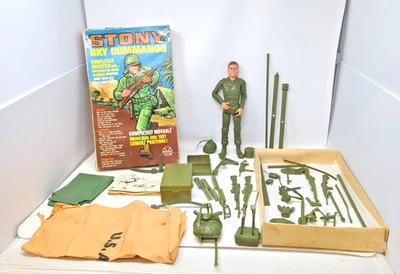 1960’s Marx Stony Smith Sky Commando Series #2052 NEAR Complete with Box Figure - Image 1 of 4
