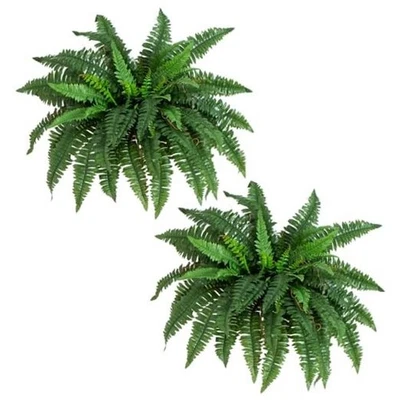  Helecho artificial Boston 40 pulgadas planta colgante grande helechos artificiales que conjunto de 2 Foto 1 de 4
