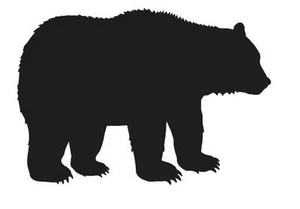 BÄR VINYL ABZIEHBILD SCHWARZ GRIZZLY LAPTOP FENSTER AUTO FARBE WÄHLEN - Bild 1 von 1