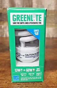 Greenlite 13W Soft White 2700K Ultra T2 Spiral 60W Replacement Light Bulb - Picture 1 of 7