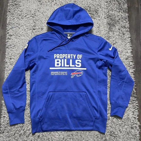 Nike Buffalo Bills Sweater Mens Medium Blue Sweatshirt Hoodie Pullover Therma Cover