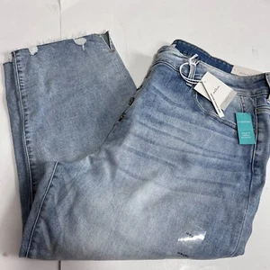 Kancan Maurices Size 24x25 High Rise Straight Crop Raw Hem Button Fly Women NWT - Picture 1 of 6