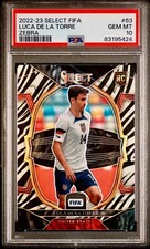2022-23 Luca De La Torre Panini Select FIFA Zebra USMNT Rookie Card 1/25 PSA 10
