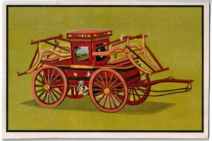 VINTAGE 1953 BOWMAN FIREFIGHTERS CARD #37 1848 HAND OPERATED ENGINE  #T327 - Picture 1 of 2