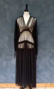Alembika Black Sheer Long Sleeve Maxi Dress M NWTs - Picture 1 of 14