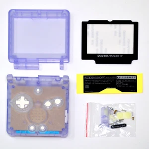 GBA SP Game Boy Advance SP Replacement Housing Shell Screen(CLEAR BRIGHT PURPLE) - Picture 1 of 3
