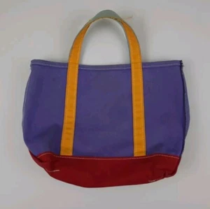 Vintage LL Bean Boat Tote Multicolor Blank Used Rare Medium Size Canvas USA Vtg - Picture 1 of 12