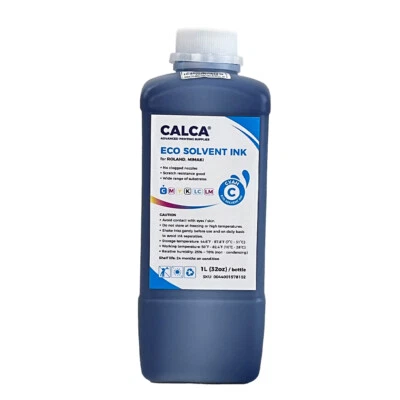 CALCA 32oz Cyan Compatible Roland & Mimaki ECO Solvent Ink 1L US Stock - Image 1 of 4