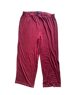 Pantalones de mujer talla 22/24 granate de pierna ancha elástica con cintura elástica Foto 1 de 2