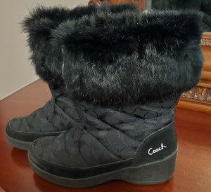 coach boots with fur trim