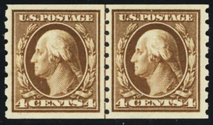 395, Mint VF VLH 4¢ Coil Line Pair - With PFC Certificate - Stuart Katz - Picture 1 of 2