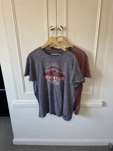 Tog 24 T Shirt X 2 Medium Salmon And Grey Short Sleeve Large Logo - Picture 1 of 19
