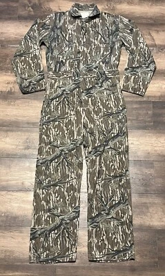 Vtg Mossy Oak Treebark Camouflage Coveralls Lightweight Cotton USA Men's S Reg - Image 1 of 4