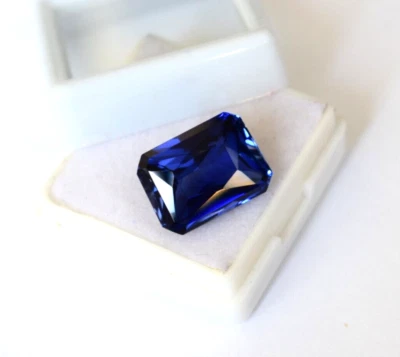 Neu Sri Lanka Natürlich 11.45 Karat Blauer Saphir Smaragd Schliff Lose Edelstein - Bild 1 von 4