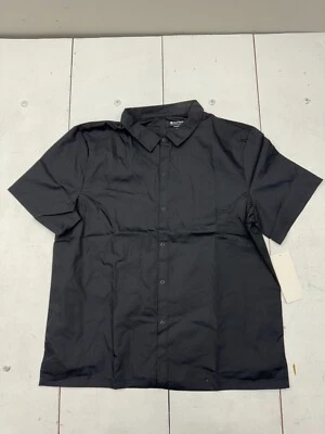 Chef Works Black Button Up Short Sleeve Polo Mens Size XL - Image 1 of 4