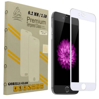 Screen Protector Tempered Glass Protection iPhone 6 Plus to Edge Full White  - Image 1 of 3