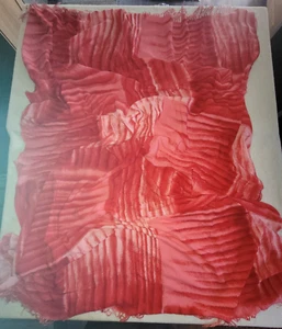 Koko Knot Womans Wrap Scarf Red Print Fringe 42” x 62" - Picture 1 of 5
