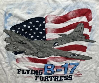 Camiseta Camiseta XL Sophos Flying B-17 Fortaleza Avión Militar Bandera De Colección 1991 EE. UU. Foto 1 de 4