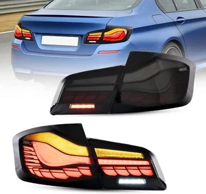 Pair LED Tail Lights For 2011-2017 BMW 5 Series F10 F18 Smoked Sequential lamps - Picture 1 of 12