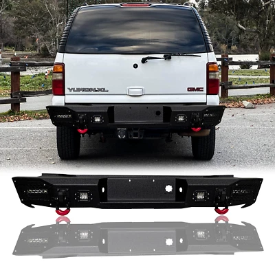 Vijay For 2000-2006 GMC Yukon XL 1500/2500 Steel Rear Bumper W/LED Lights&D-Ring - Image 1 of 4