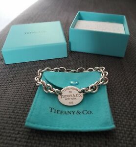 Tiffany & Co. 'Return To Tiffany' Sterling Silver Oval Tag Bracelet - Hallmarked
