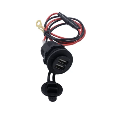 12V Power Cigarette Lighter Holder Dual USB Waterproof Car Mobile Phone Charger  - Image 1 of 4