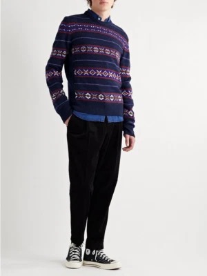 Rag & Bone Mens Multi Wesley Fair Isle Wool Crewneck Sweater Size M New - Image 1 of 3