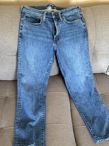 Lands End Square Rigger Straight Fit Herrenjeans 32 x 27 blau Medium Wash Denim Reißverschluss - Bild 1 von 5