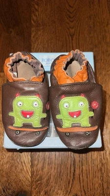 Robeez Suelas Suaves Piruleta Monstruo Marrón Niño Bebé Zapatos Talla 12-18 Meses Foto 1 de 4
