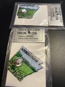 VTG Lot Of 2 Small ARKANSAS Iron On Patches - Bild 1 von 1