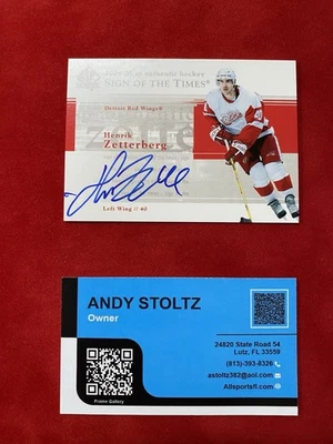 2004-2005 SP AUTHENTIC #HZ HENRIK ZETTERBERG SIGN OF THE TIMES AUTO - Image 1 of 4