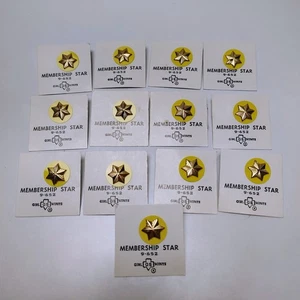 Girl Scouts Pins | *1970s* x13 MEMBERSHIP STAR 9-652 Gold Color Yellow Back Vtg - Picture 1 of 4