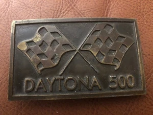 VINTAGE DAYTONA 500 BRASS Belt Buckle - Picture 1 of 4