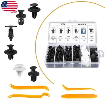 For Nissan 100x Set Fixing Bumper Fender Liner Push Pin Retainer Clips Fastene - Изображение 1 из 4