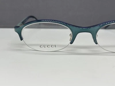 Gucci occhiali da vista uomo donna rotondi ovali blu grigio GG 1405 NP: 199€ - Immagine 1 di 4