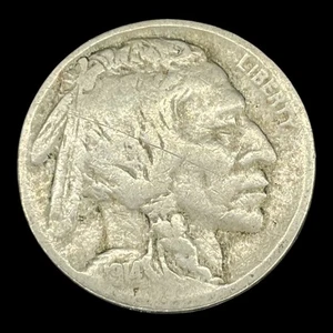1914 Buffalo Nickel 5c United States of America Indian Head Five Cents Coin - Picture 1 of 3