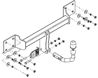 Barra de remolque cuello de cisne para BMW X5 E70 SUV 2007-2013 SIN ELECTRICIDAD - B/014 Foto 1 de 4