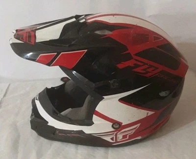 Motorcycle Fly Racing Kinetic Helmet Size S Black, Red & White - Image 1 of 4