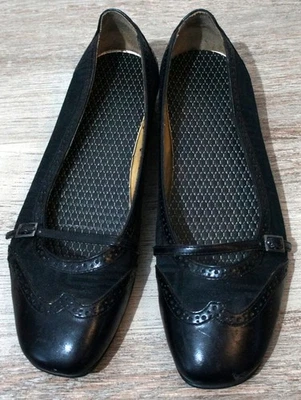 Ariane Damen-Schuhe 37 Ballerina Brogue Riemchen Schnalle Mary Janes schwarz - Bild 1 von 3